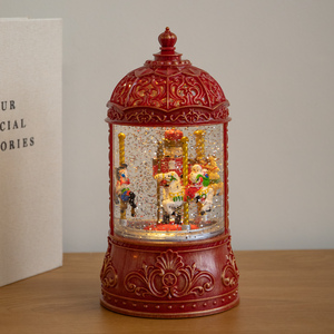 22 cm Dual-Powered Christmas Water Spinner with Rotating Nutcracker Scene