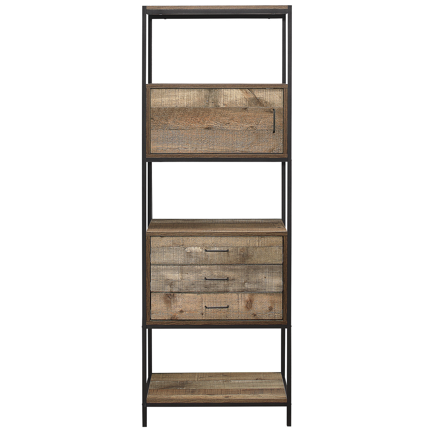 Urban Rustic 3 Drawer Shelving Unit - Red