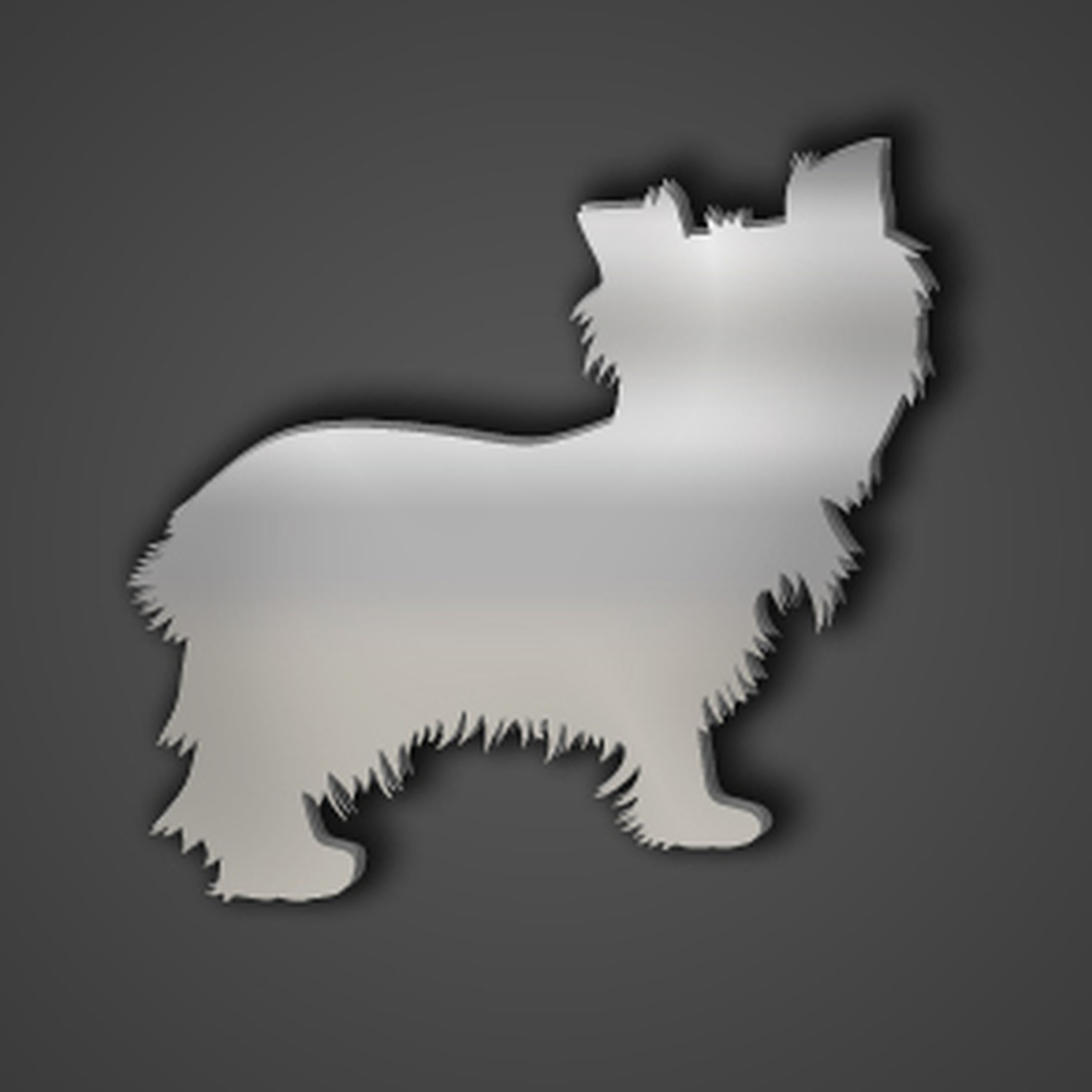 Yorkshire Terrier Style 5 Silver Acrylic Mirror - Silver