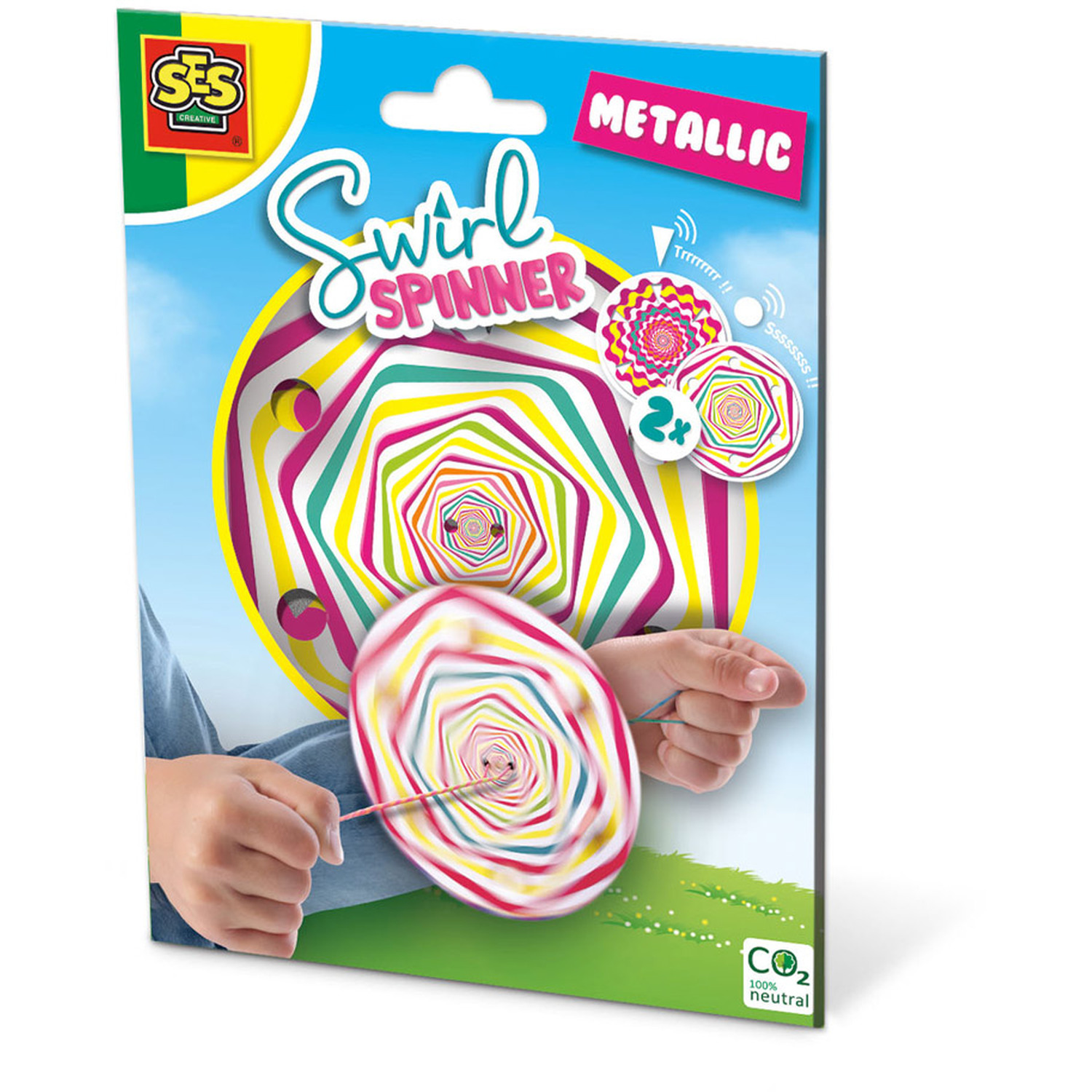 Image of SES CREATIVE Children's Metallic Swirl Spinner - Black
