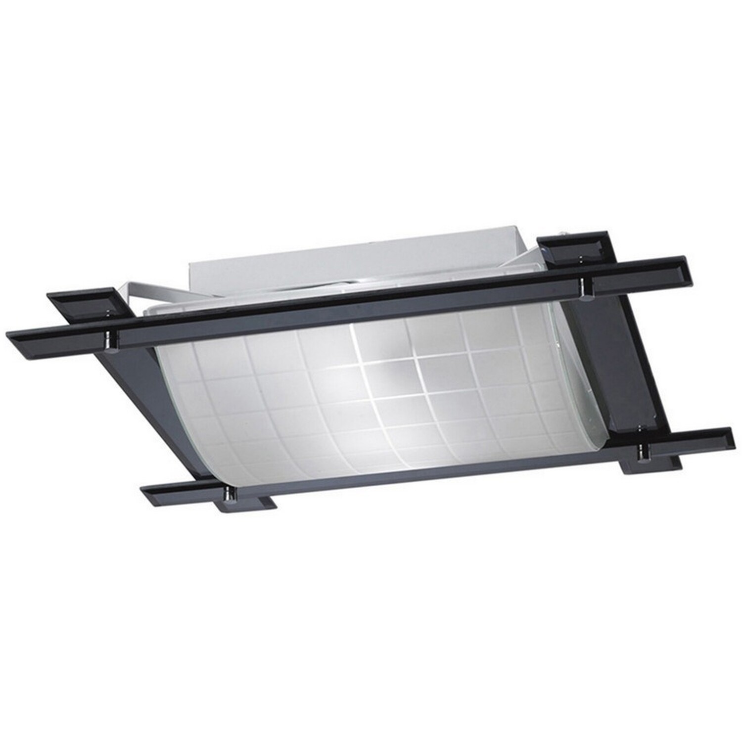 Leo Flush Ceiling 3 Light Black Chrome, Smoked Mirror - Black Chrome