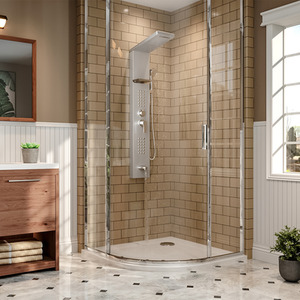 Wall Mount Stainless Steel Shower Panel System with Shelf