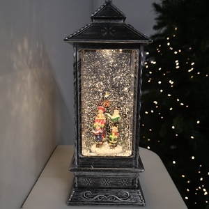 Choice of Choir or Tree Scene Christmas Antique Lantern Style Water Spinner