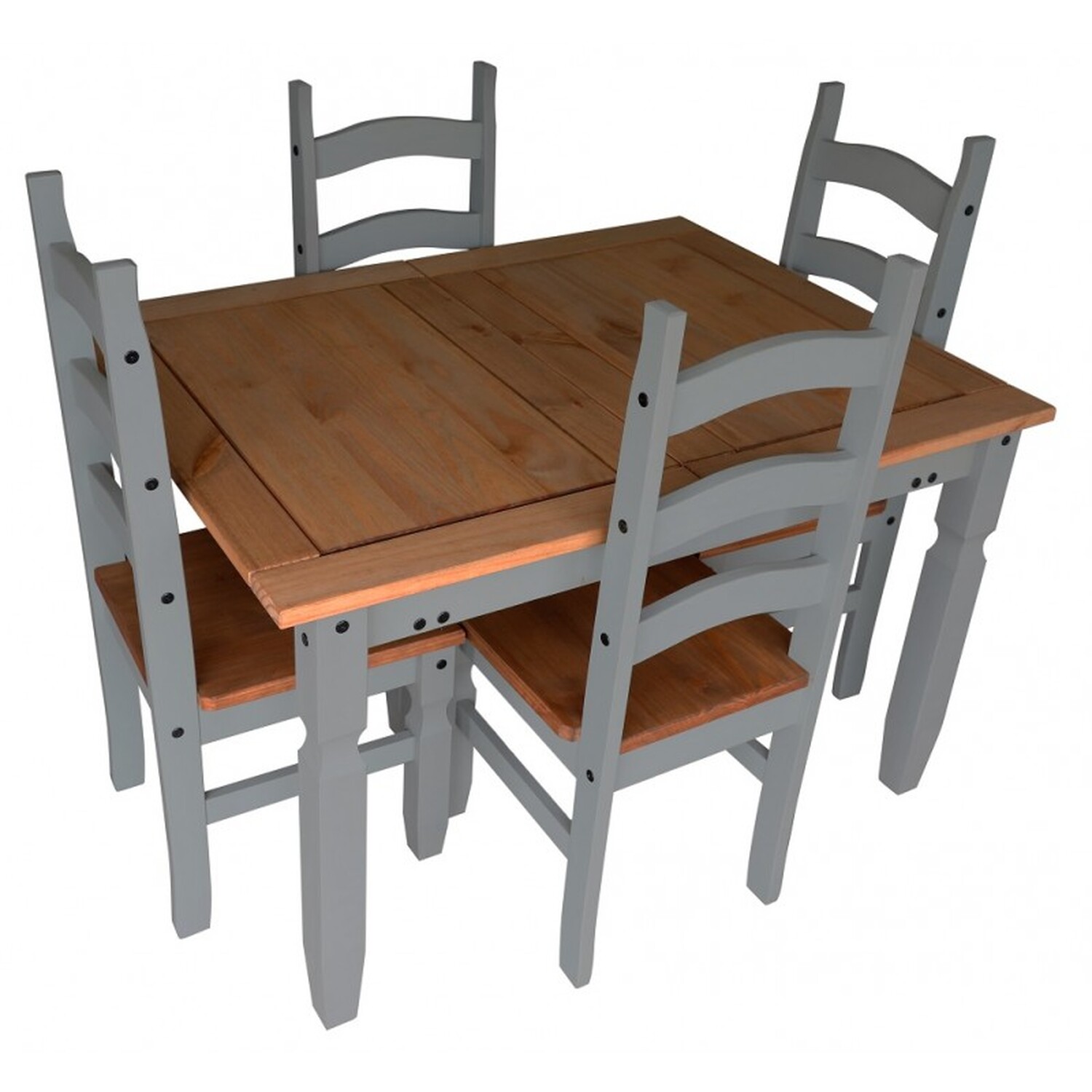 Mercers Furniture Corona Extending Dining Table - 4 Chairs - Small - Grey