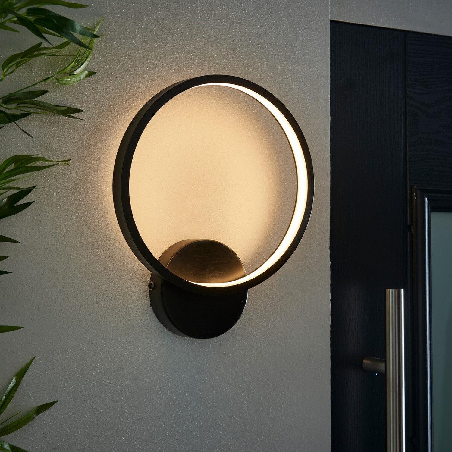 Kieron Designer Integrated LED Ring Light Textured Black IP44