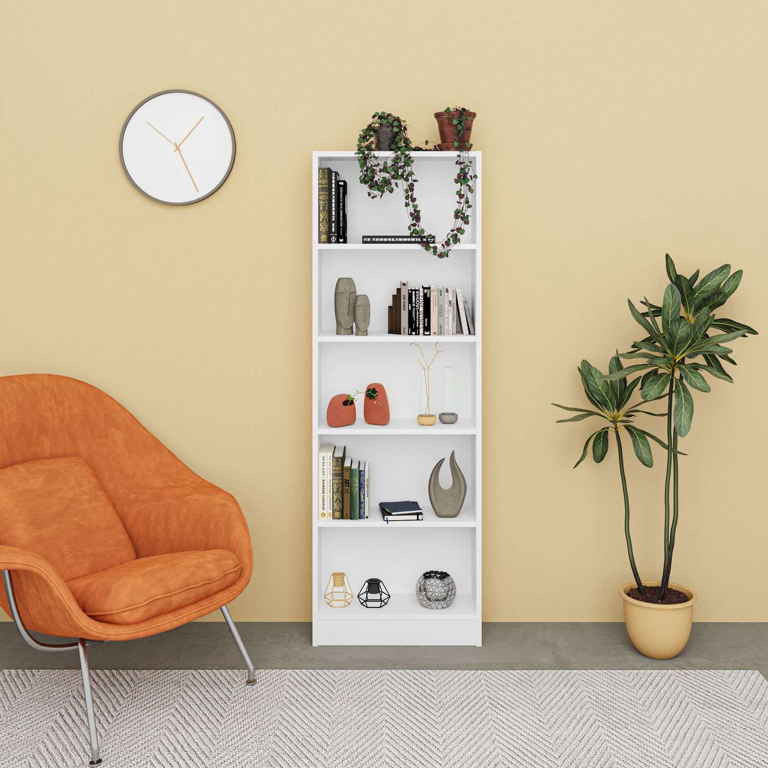 Decortie - Aidan Modern Bookcase Display Unit - White thumbnail