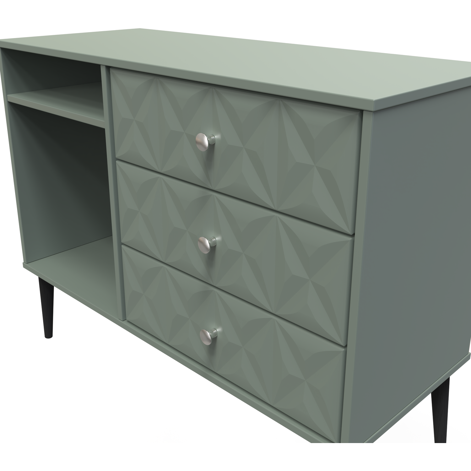 Pixel 3 Drawer Tv Unit - Reed Green