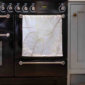Golden Botanical Line Art Kitchen Towel