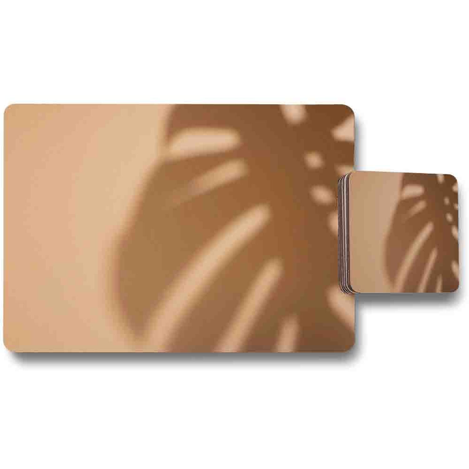 Image of Monstera Shadow Placemat Coaster Set -&hellip;