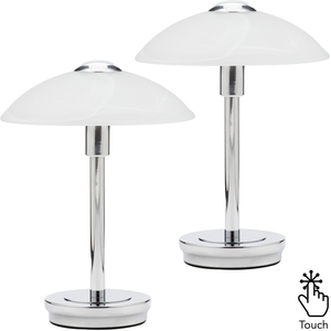 Pack of 2 Alabaster Shade Touch Table Lamps