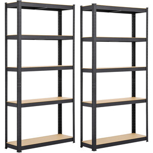 Set of 2 5-Tier Adjustable Storage Shelves