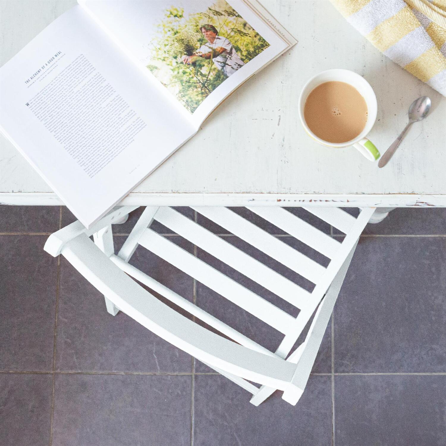 Beech Wood Folding Chair - White 14kg