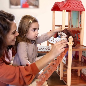 Dream 3 Story Castle Dollhouse With 2 Doll Figures and Accessories