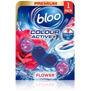Bloo Colour Active Fresh Flower Fragrance Odour Stop Toilet Rim Block 50g