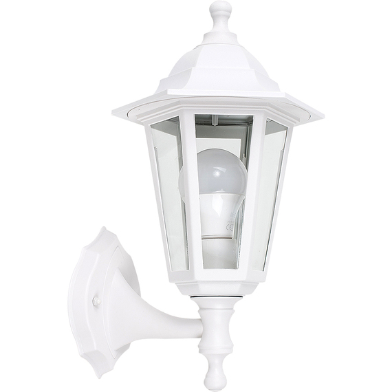 Traditional Style White Outdoor Security IP44 Rated Wall Light Lantern
