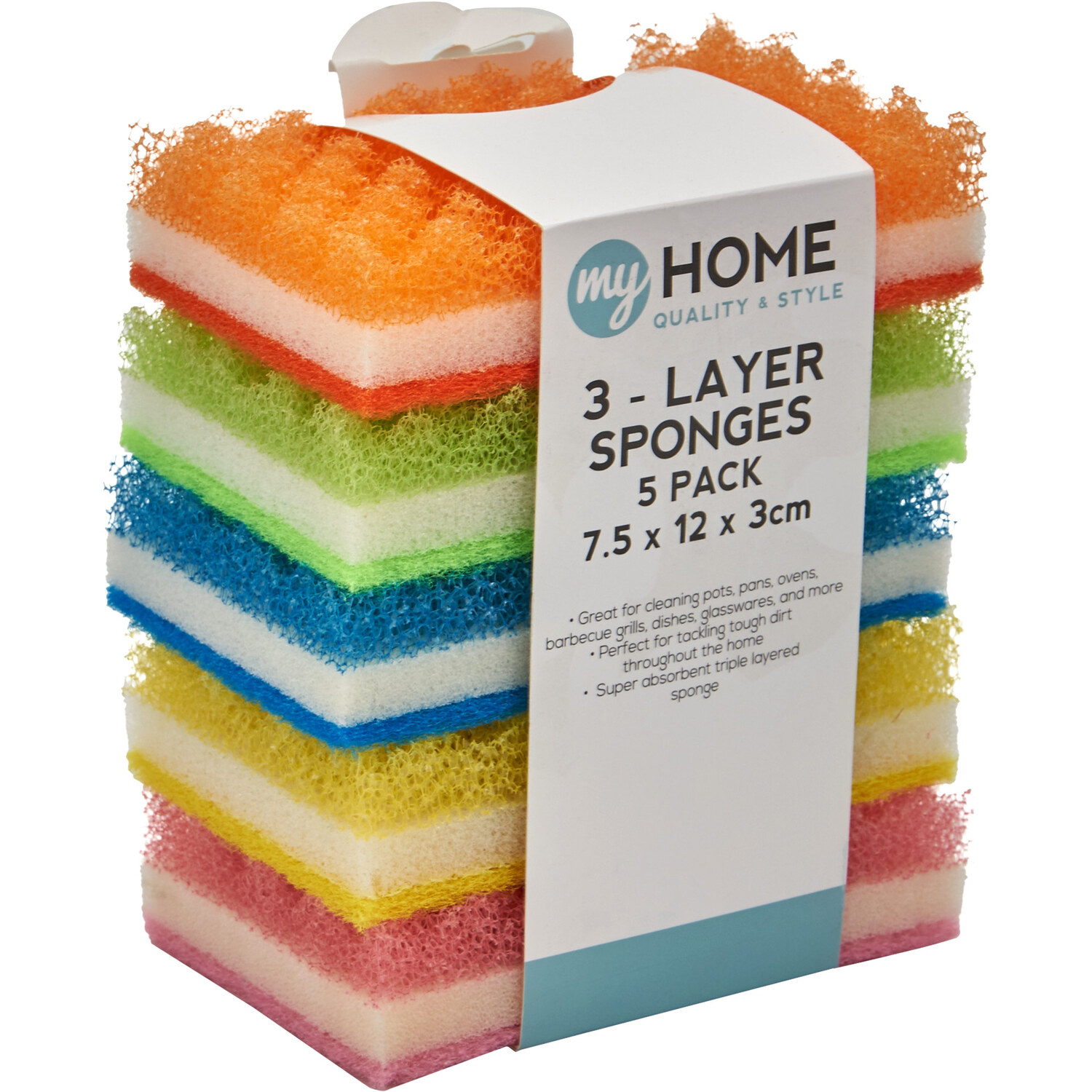 Image of Pack of 5 3-Layer Sponges