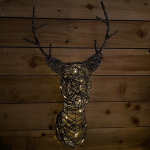 Warm LED Christmas Stag Wall Hanging Xmas Decoration