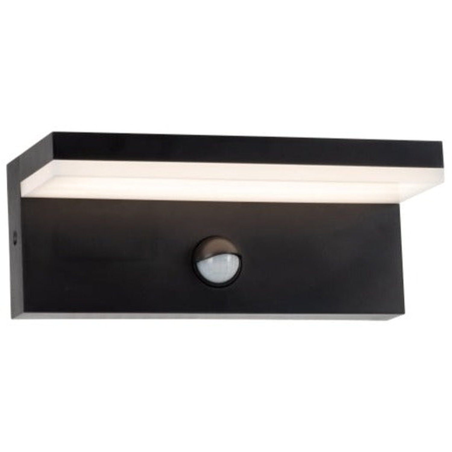 Dallas Rectangular Outdoor Wall Light Pir Motion Sensor Led - Black