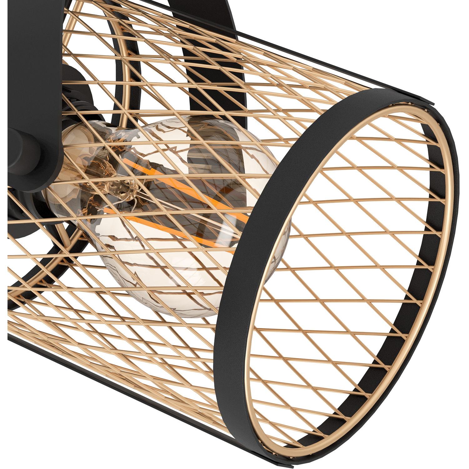 Eglo Dellow Black Steel Lattice Style Adjustable Wall Or Ceiling Spotlight - Black