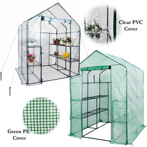 Walk In Greenhouse With PE Cover Garden with 8 Shelves