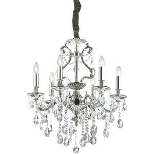 Gioconda  6 Light Crystal Chandelier Antique Silver Finish, E14