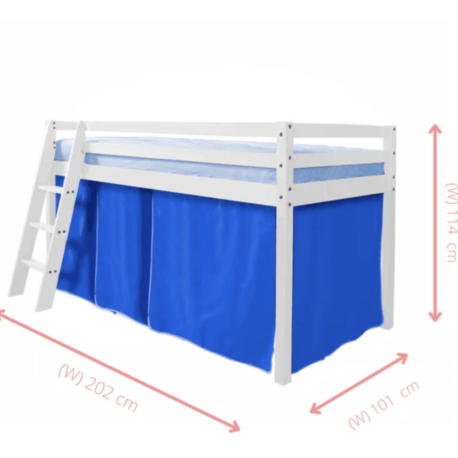 Moro Cabin Bed In White And Blue Package - White Brilliant Blue Package