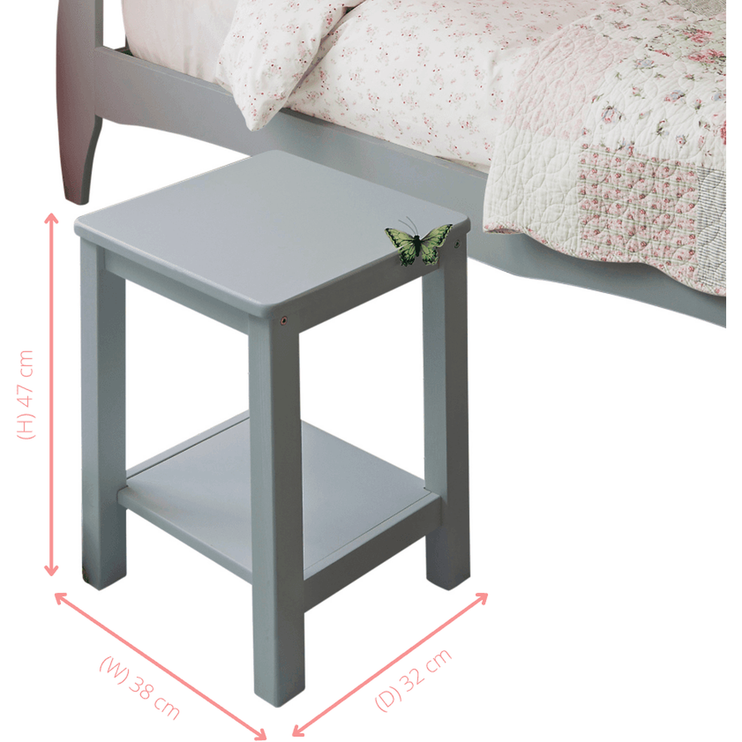 Sussex Bedside Cabinet Side Table - White