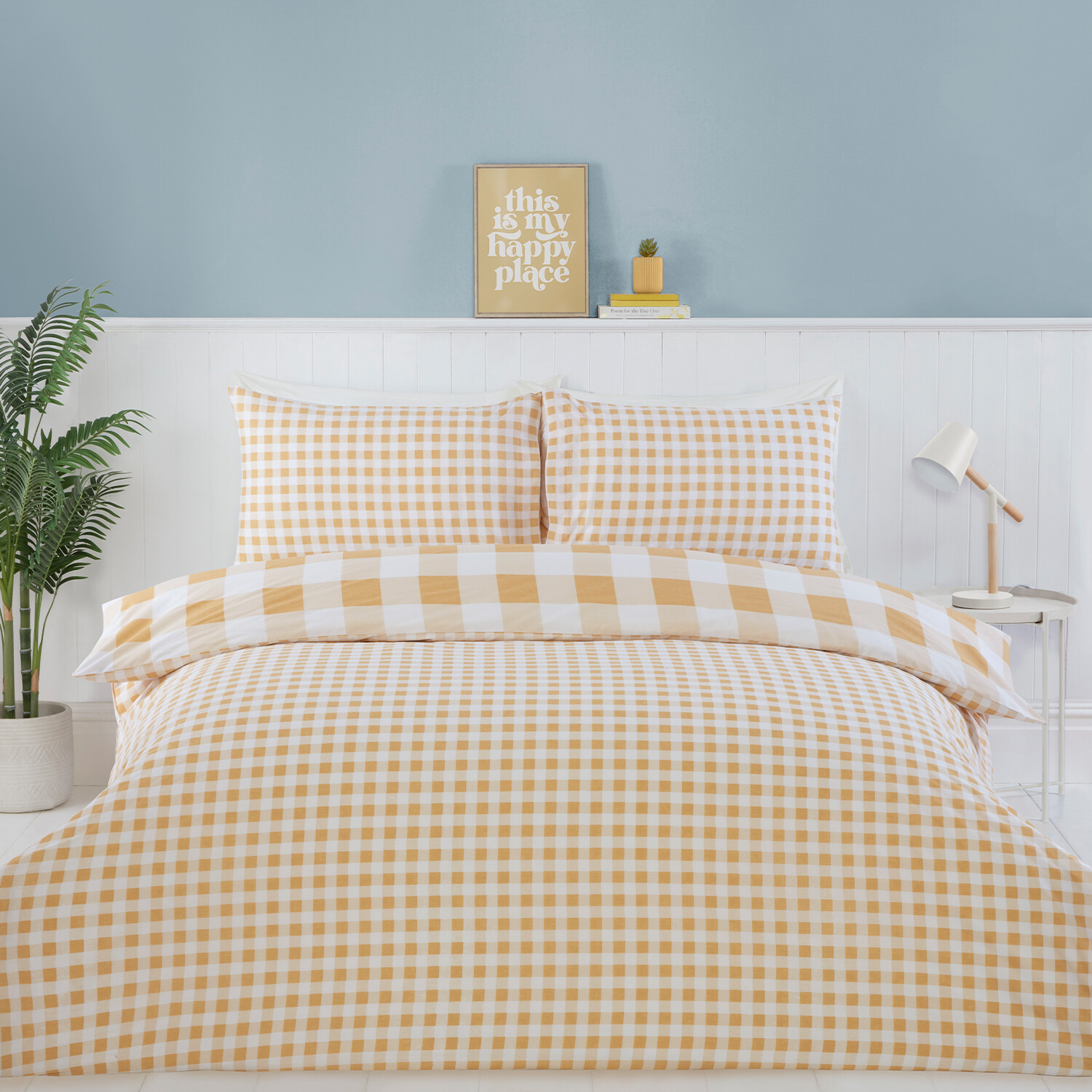 Portland Check Duvet Set - Yellow Single