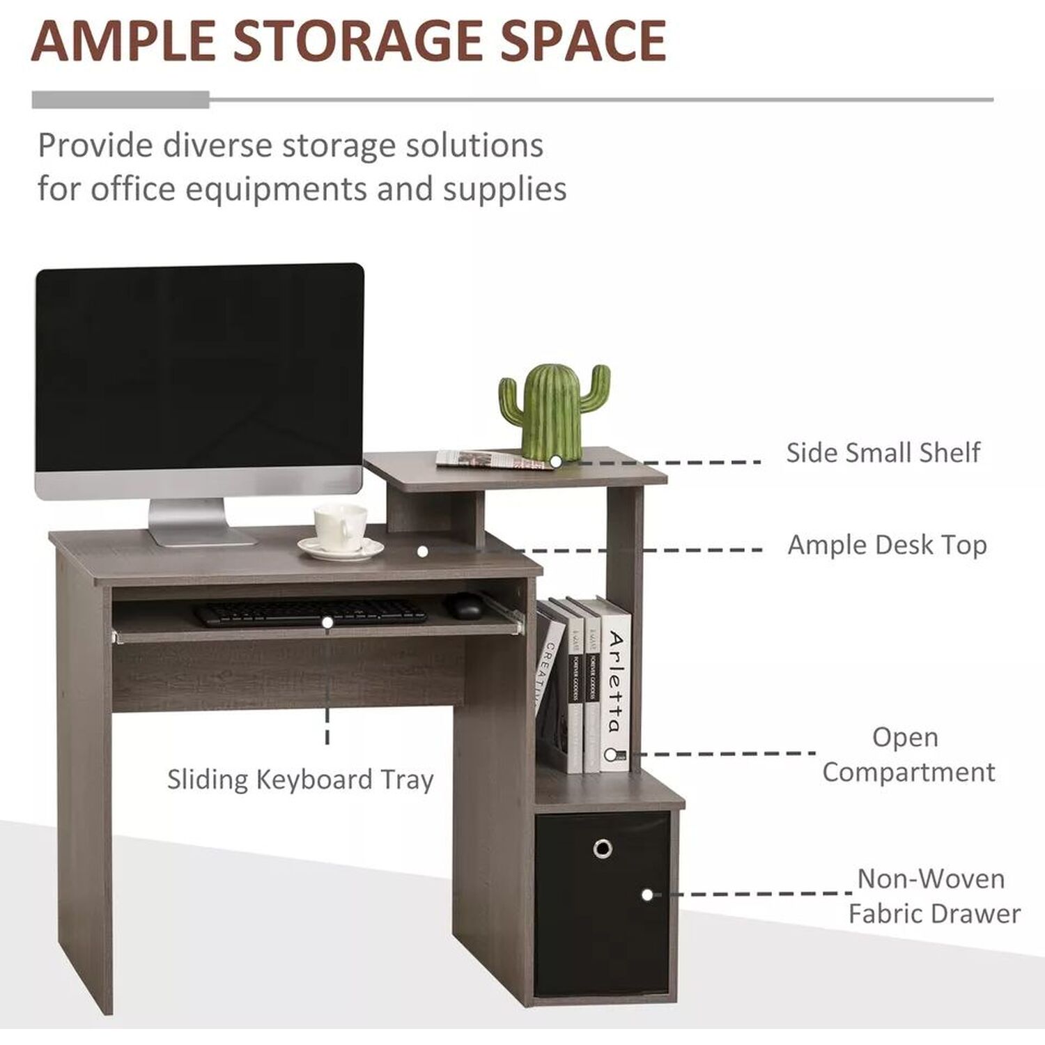 3 Level Small Home Office Desk
