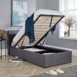 Grey / Single Home Source Endura End Lift Ottoman Grey Fabric Bedframe shot 6619003
