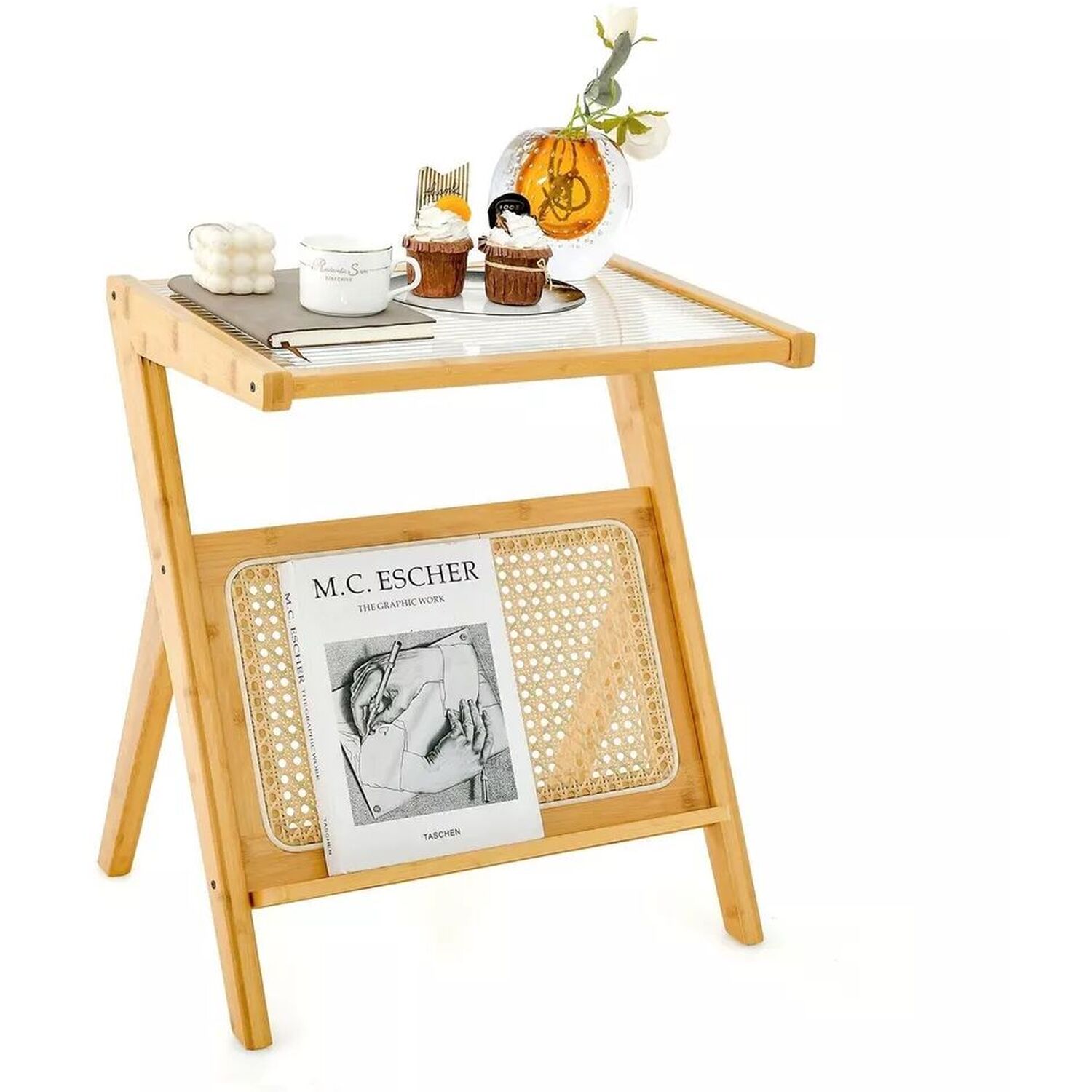 Bedside Table with Magazine Rack