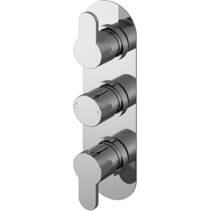 Concealed Thermostatic Triple Shower Valve Diverter 3 Outlets
