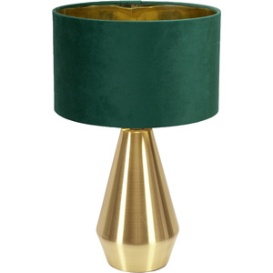 Jax Gold Dimmable Touch Table Lamp Forest Green Velvet with Gold Inner Shade