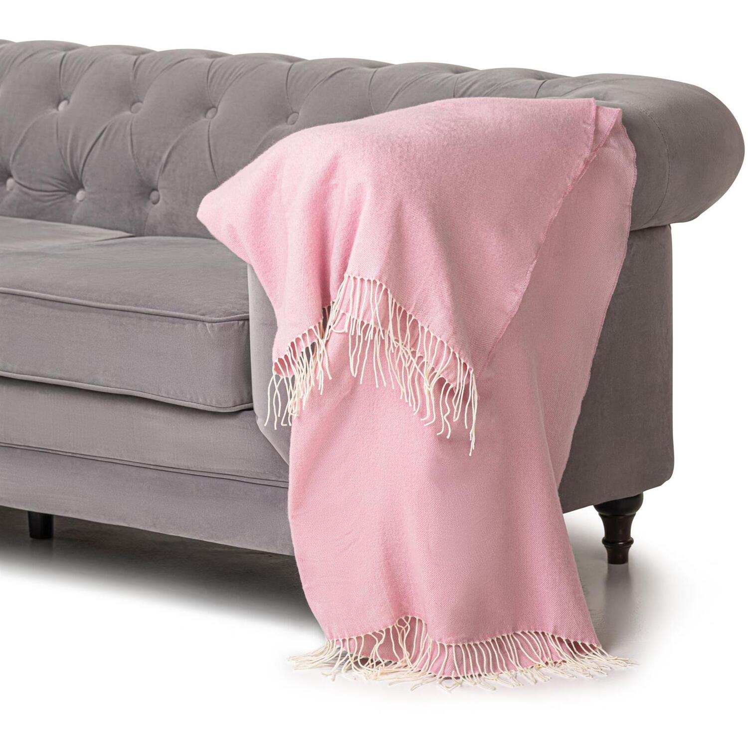 100 Acrylic Throw - 150cm X 125cm - Pink