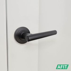 Matt Black / Black Olvera Door Handle Latch Pack Set shot 7706493