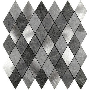Silver Slate Diamond Peel Stick Aluminum Tile Size 295 x 295 x 4 5