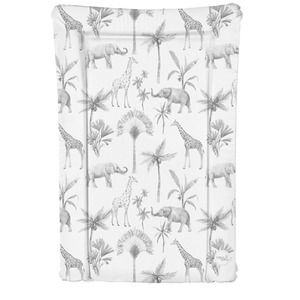 Baby Changing Mat with Raised Edges Monochrome Safari Animals