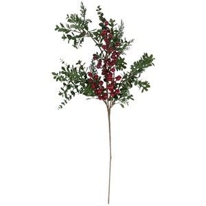 Red Berries Boxwood Spray