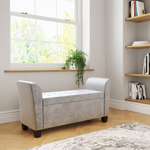 Grey Crushed Velvet Verona Window Seat shot 8386200