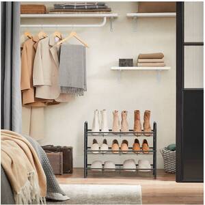 SONGMICS Stackable 3-Tier Shoe Rack