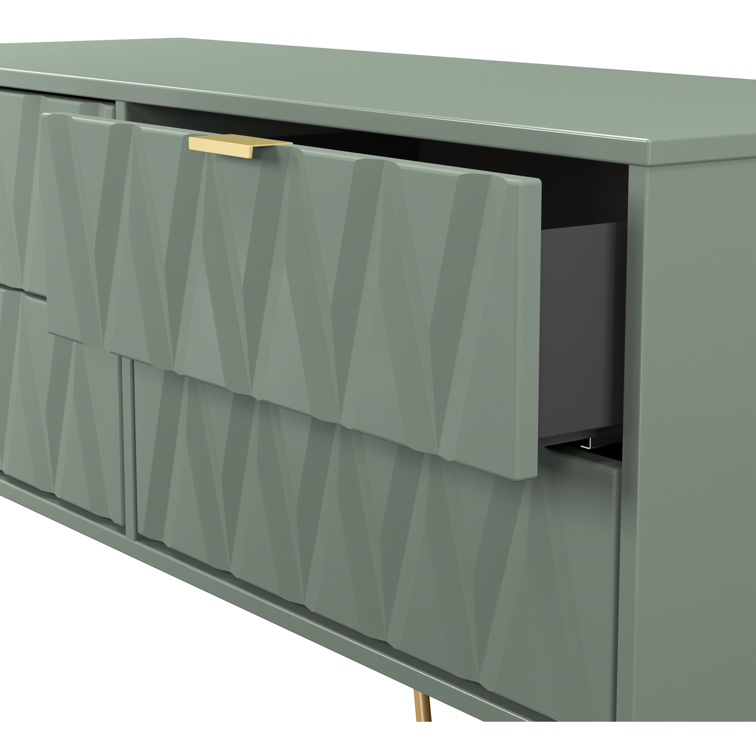 Diamond Ready Assembled 4 Drawer Bed Box - Reed Green