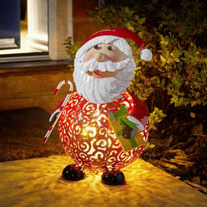 Filigree Christmas Santa Folk Light Decoration with LEDs