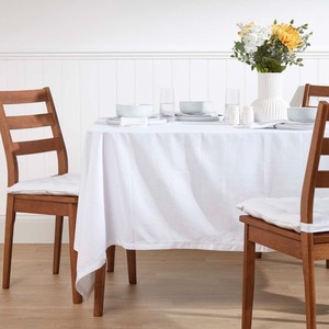 White / 54x54 in Plain Cotton Tablecloth shot 9894774
