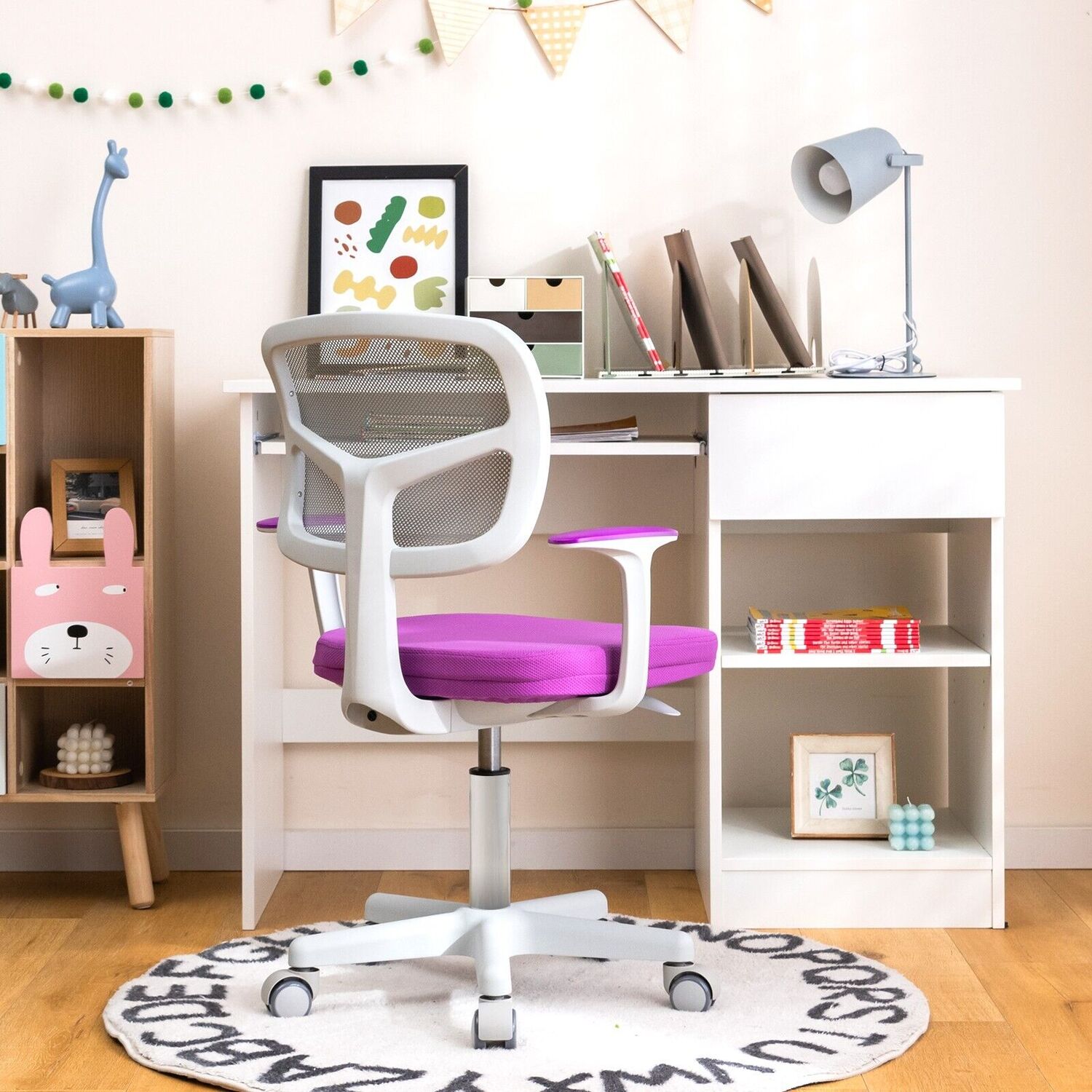 Kids Swivel Computer Desk Chair - Purple