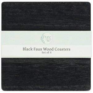 Set of 4 Faux Wood Coasters