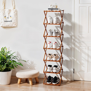 Lifeideas 7-Tier Bamboo Folding Shoe Rack