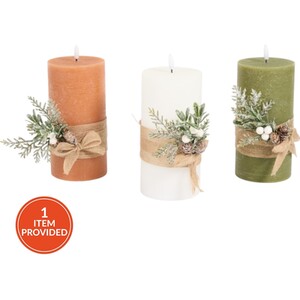 Hessian Pine LED Candle