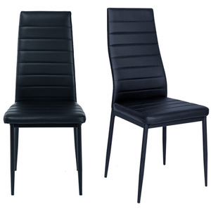 Livingandhome Set of 2 Modern Faux Leather Armless High Back Dining Chairs