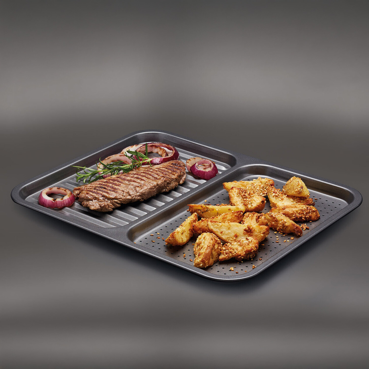 Image of MasterClass Non-Stick 2-in-1 Divided Crisping Tray&hellip;