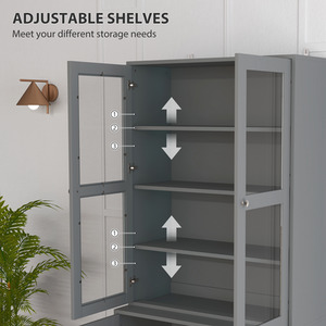 Grey HOMCOM Modern Bookcase with Adjustable Shelves shot 10823966